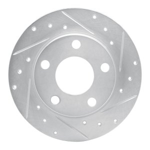 Audi A6 Quattro Brake Rotor (1) - Rear Right - R1 Concepts - Drilled & Slotted - Silver - `99-`02